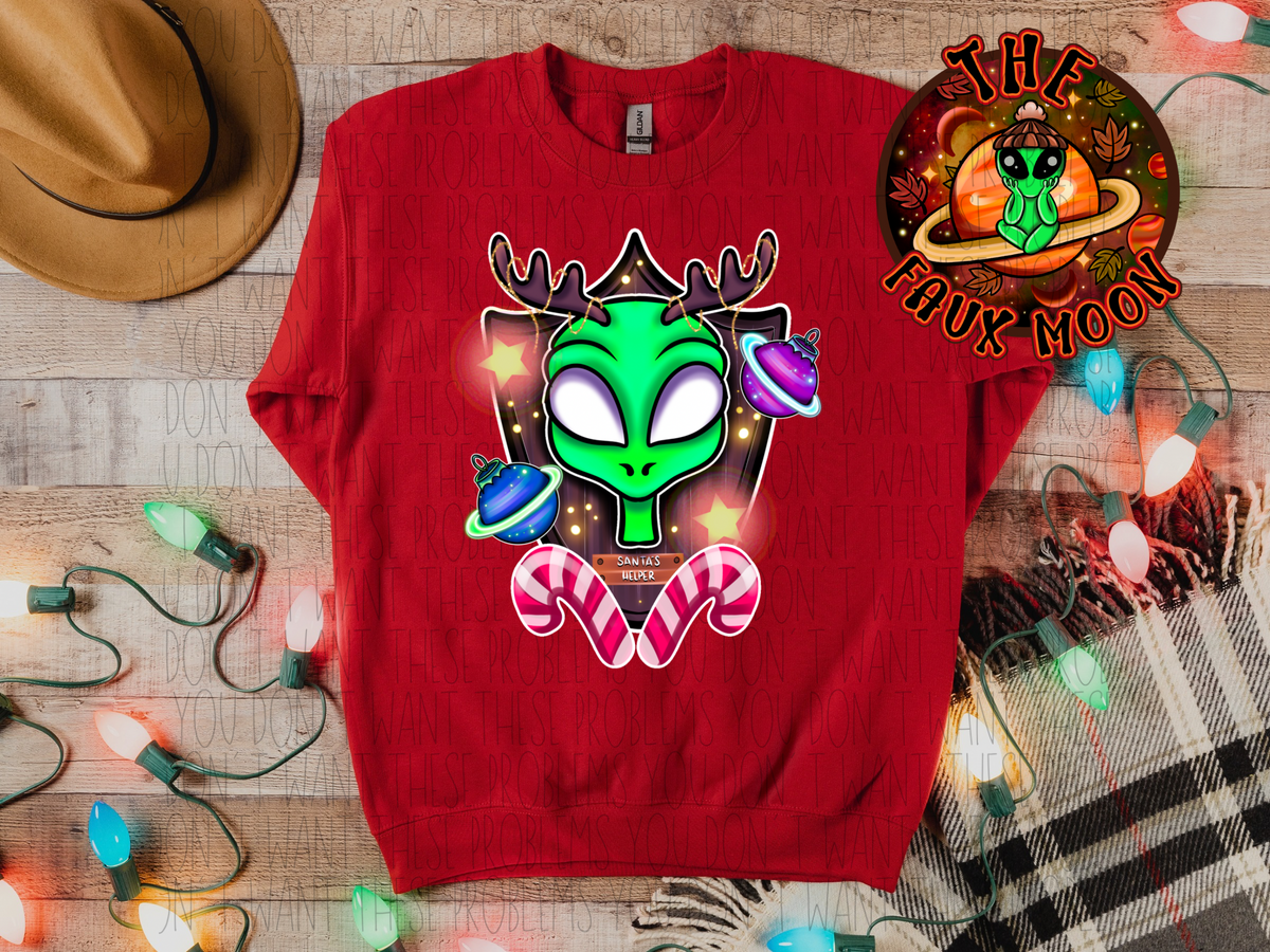 Alien Christmas Shirt—LEAVE NOTES