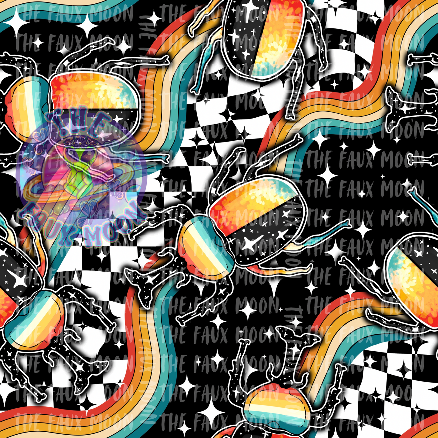 Rainbow Check Beetle—Faux