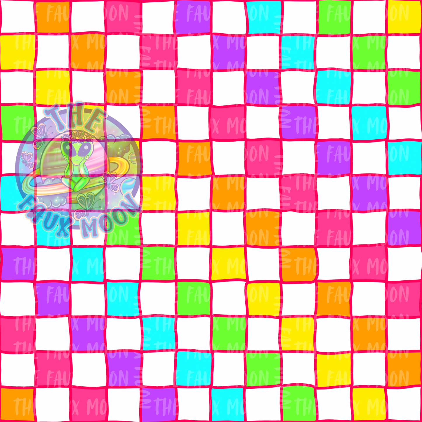Rainbow Checks—Faux