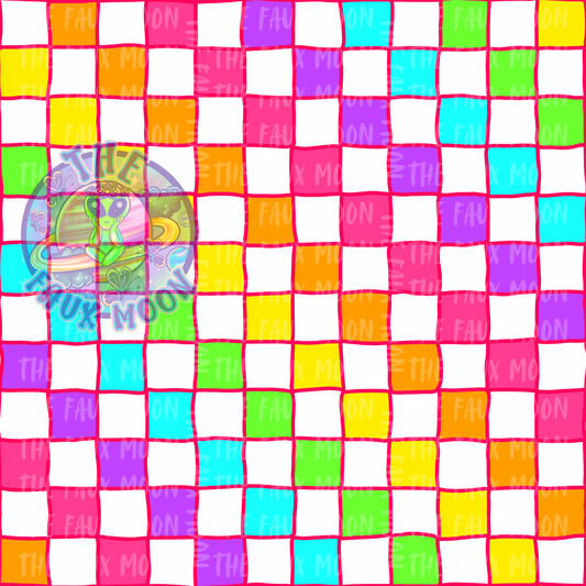 Rainbow Checks—Faux