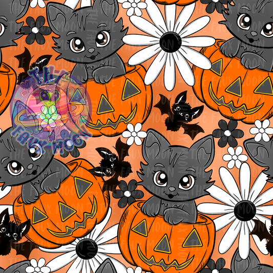 Cat in Pumpkin—Sublimation