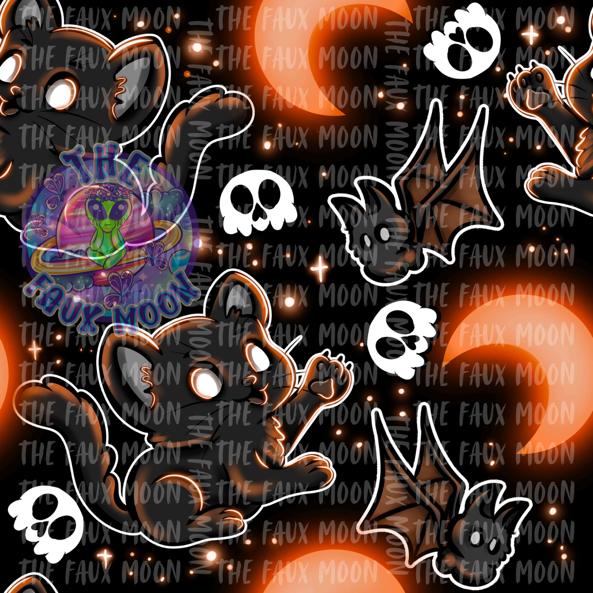 Orange Cat & Bat—Sublimation