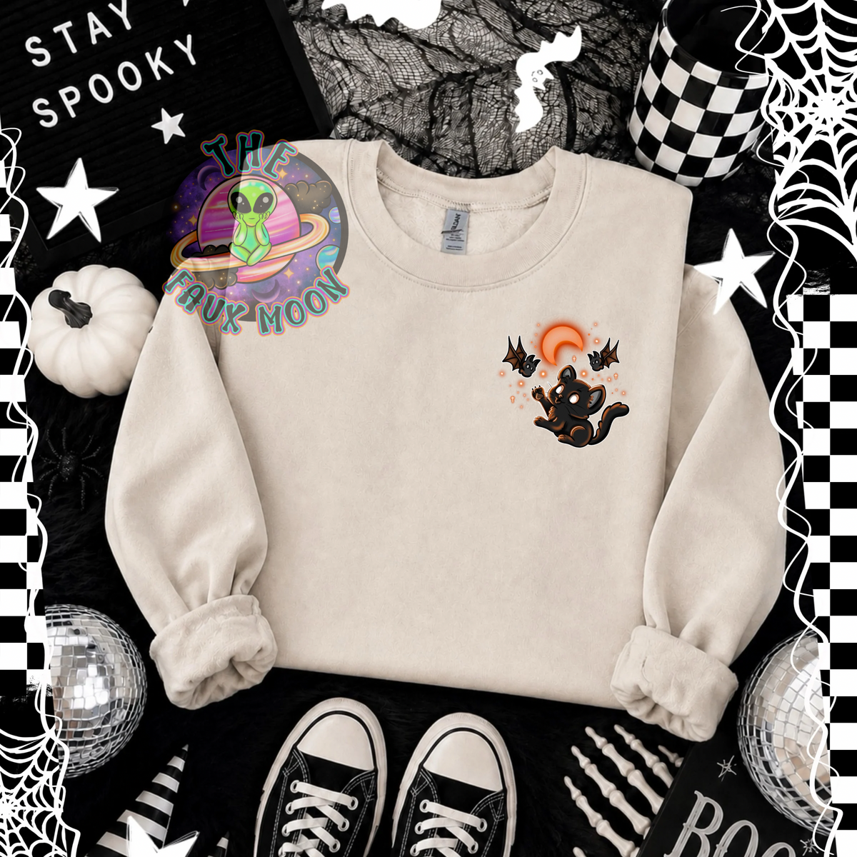 Orange Cat & Bat—LEAVE NOTES